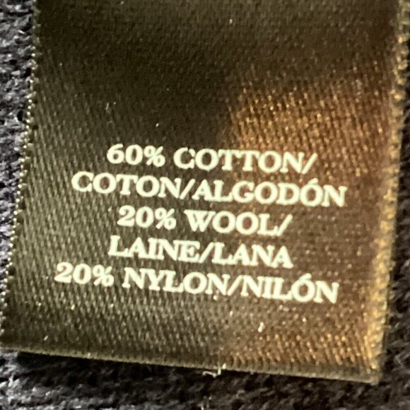 Ann Taylor Sweater Knit Blazer Sz M Navy Blue Cotton Wool Blend #279S - Picture 9 of 10